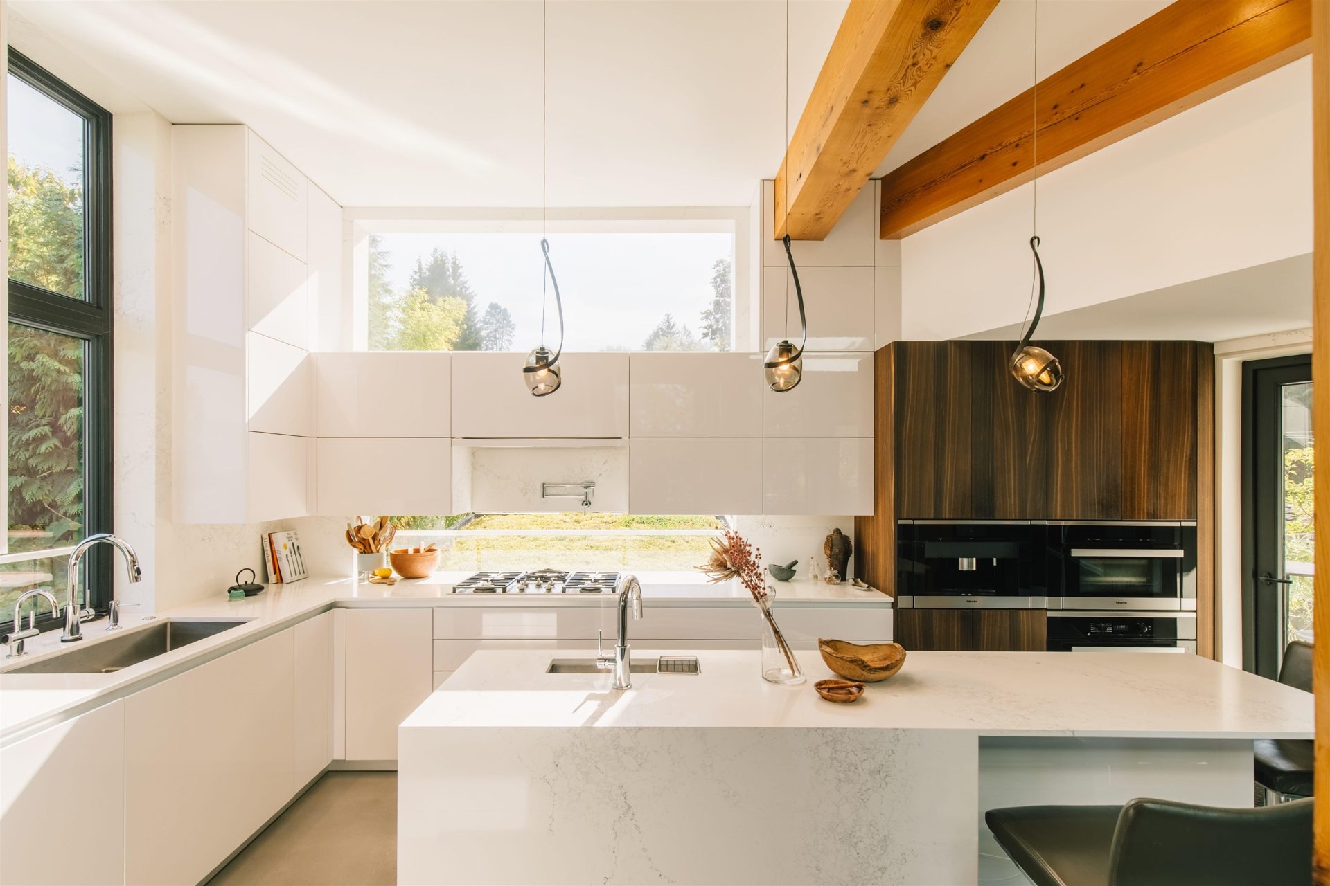 Kitchen island in morning light